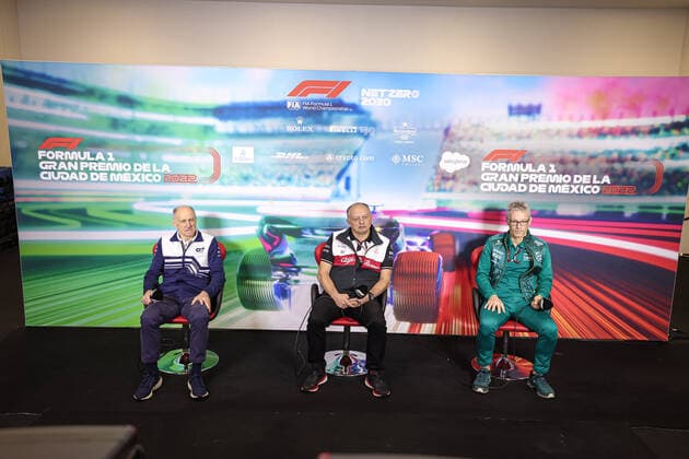 Franz Tost AUT, Scuderia AlphaTauri , Frederic Vasseur FRA, Alfa Romeo F1 Team ORLEN , Mike Krack Aston Martin Aramco Cognizant F1 Team , F1 Grand Prix of Mexico at Autodromo Hermanos Rodriguez on October 29, 2022 in Mexico City, Mexico Photo by HOCH ZWEI Mexico City Mexico