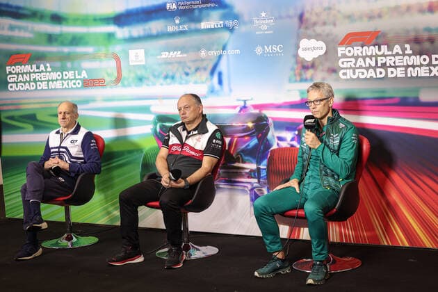 Franz Tost AUT, Scuderia AlphaTauri , Frederic Vasseur FRA, Alfa Romeo F1 Team ORLEN , Mike Krack Aston Martin Aramco Cognizant F1 Team , F1 Grand Prix of Mexico at Autodromo Hermanos Rodriguez on October 29, 2022 in Mexico City, Mexico Photo by HOCH ZWEI Mexico City Mexico