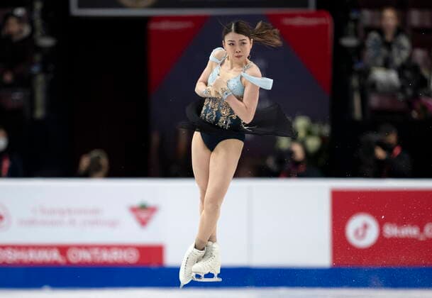 October 29, 2022, Mississauga, ON, Canada: Rika Kihira of Japan performs her free program during the women competition at Skate Canada International in Mississauga, Ont., on Saturday, October 29, 2022. Rika Kihira  - ZUMAc35_ 20221029_zaf_c35_019 Copyright: xPaulxChiassonx