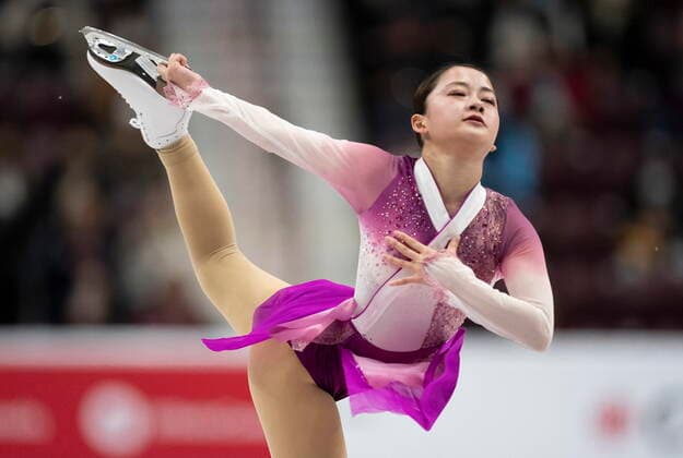 October 29, 2022, Mississauga, ON, Canada: Rinka Watanabe of Japan performs her free program during the women competition at Skate Canada International in Mississauga, Ont., on Saturday, October 29, 2022. Rinka Watanabe  - ZUMAc35_ 20221029_zaf_c35_028 Copyright: xPaulxChiassonx