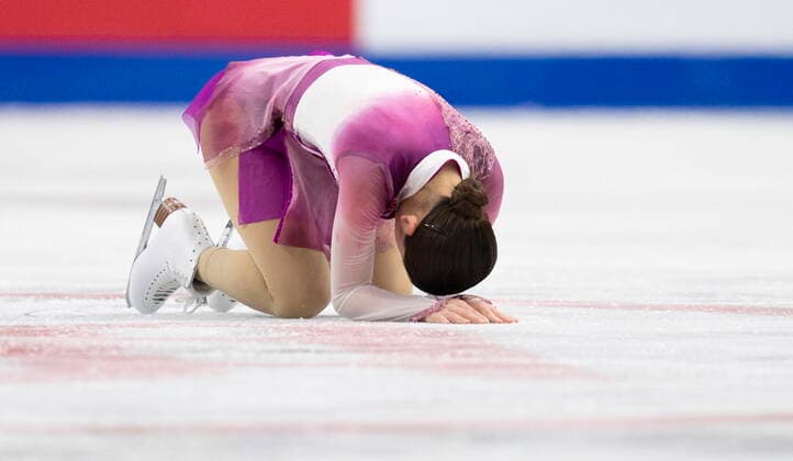 October 29, 2022, Mississauga, ON, Canada: Rinka Watanabe of Japan reacts following her free program during the women competition at Skate Canada International in Mississauga, Ont., on Saturday, October 29, 2022. Rinka Watanabe  - ZUMAc35_ 20221029_zaf_c35_033 Copyright: xPaulxChiassonx