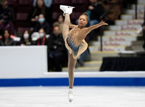 October 29, 2022, Mississauga, ON, Canada: Starr Andrews of the United States performs her free program during the women competition at Skate Canada International in Mississauga, Ont., on Saturday, October 29, 2022. Starr Andrews  - ZUMAc35_ 20221029_zaf_c35_042 Copyright: xPaulxChiassonx