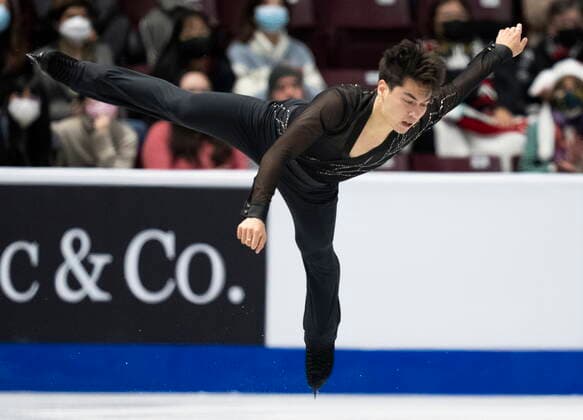 October 29, 2022, Mississauga, ON, Canada: Camden Pulkinen of the United States performs his free program during the men™s competition at Skate Canada International in Mississauga, Ont., on Saturday, October 29, 2022. Camden Pulkinen  - ZUMAc35_ 20221029_zaf_c35_181 Copyright: xPaulxChiassonx