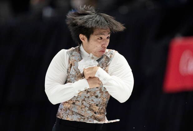 October 29, 2022, Mississauga, ON, Canada: Kao Miura of Japan performs his free program during the men™s competition at Skate Canada International in Mississauga, Ont., on Saturday, October 29, 2022. Kao Miura  - ZUMAc35_ 20221029_zaf_c35_198 Copyright: xPaulxChiassonx