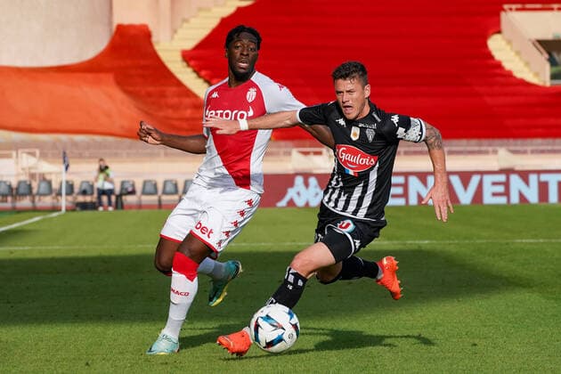 Axel Disasi (AS Monaco) - Pierrick Capelle (Angers) FOOTBALL : AS Monaco vs SCO Angers - Ligue 1 Uber Eats - Monaco - 30 10 2022 NorbertScanella Panoramic 