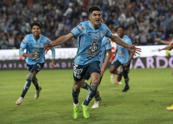 RECORD DATE NOT STATED Liga BBVA MX Apertura 2022 Pachuca vs Toluca Final Vuelta Nicolas Ibanez celebrates his goal 2-1 of Pachuca during the game Pachuca vs Toluca, corresponding to second leg of the great final of the Torneo Apertura 2022 of the Liga BBVA MX, at Hidalgo Stadium, on October 30, 2022. <br><br> Nicolas Ibanez celebra su gol 2-1 de Pachuca durante el partido Pachuca vs Toluca, correspondiente a la vuelta de la gran final del Torneo Apertura 2022 de la Liga BBVA MX, en el Estadio Hidalgo, el 30 de octubre de 2022. PACHUCA HIDALGO MEXICO  Copyright: xDavidxLeahx 20221030211855_LMX_A22_FV_PAC_TOL_IBANEZ151
