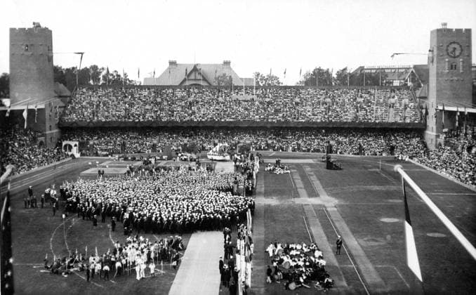 ARCHIVE 1912 A full stadium at the opening of the Olympic Games in Stockholm 1912 Stockholm Sweden  x1900x Copyright: xTTxHISTORICALx OS STOCKHOLM 1912