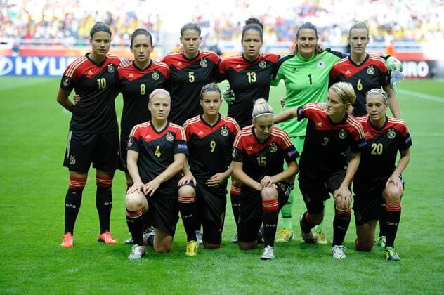 STOCKHOLM 20130608 Germany in the European Championship football final between Germany and Norway at Friends Arena in Solna, Stockholm, on Sunday Top row from left Dzsenifer Marozsan, Nadine Kessler, Annike Krahn, CÃ lia Okoyino Da Mbabi, Nadine Angerer, Simone Laudehr Bottom row Leonie Maier, Lena Lotzen, Jennifer Cramer, Saskia Bartusiak, Lena Gössling STOCKHOLM SWEDEN Football x10400x Copyright: xERIKxMARTENSSONx xTTx DAM-EM 2013 FINAL TYS-NOR