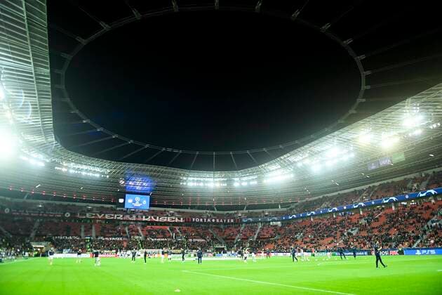 LEVERKUSEN, GERMANY - NOVEMBER 01 : Illustration picture of the BayArena during the UEFA Champions League Group stage - Group B match between Bayer 04 Leverkusen and Club Brugge at the BayArena on November 01, 2022 in Leverkusen, Germany , 1 11 2022 ( Bayer Leverkusen v Club Brugge - UEFA Champions League PhotoNews Panoramic 