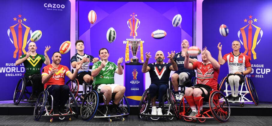 Bilder des Jahres, Sport 11 November Sport Themen der Woche KW44 Picture by Simon Wilkinson SWpix.com - 01 11 2022 - RLWC2021 - Rugby League World Cup 2021 Wheelchair World Cup Tournament Launch - Eversheds Sutherland, City of London - The Captains of Competing Nations, Australia, Brad Grove, England, Tom Halliwell, France, Gilles Clausells, Ireland, Peter Johnston, Scotland, Michael Mellon, USA, Jeff Townsend, Wales, Stuart Williams and Spain, Joel Lacombe Wheelchair World Cup Tournament Launch SWP-1852-1373