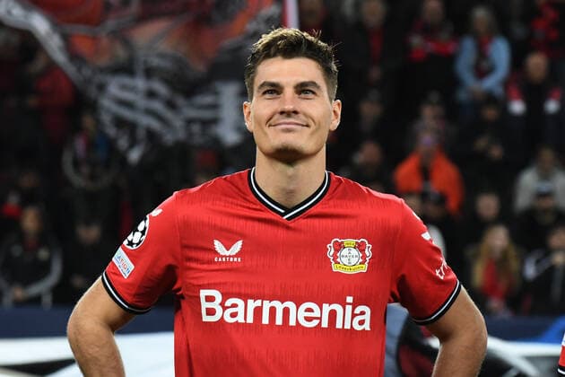 Patrik Schick Bayer 04 Leverkusen grins GER, Bayer 04 Leverkusen vs FC Bruegge, Football, Champions League, Group Stage, Matchday 6, Season 2022 2023, 01 11 2022 DFL REGULATES PROHIBIT ANY USE OF PHOTOGRAPHS AS IMAGE SEQUENCES AND OR QUASI VIDEO GER, Bayer 04 Leverkusen vs FC Bruegge, Football, Champions League, Group Stage, Matchday 6, Season 2022 2023, 01 11 2022 Leverkusen Copyright: xEibner-Pressefoto ThomasxThienelx EP_TTL