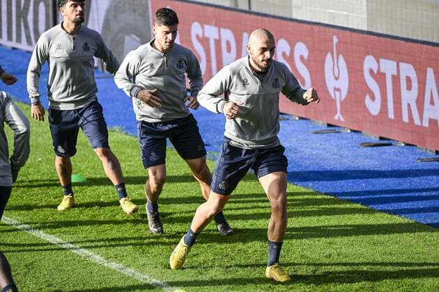 LEUVEN, BELGIUM - NOVEMBER 02 : Teuma Teddy midfielder of Union St-Gilloise pictured during a practice session prior of the UEFA Europa League match between Union St-Gilloise and Union Berlin at the King Power Stadium at den Dreef November 2, 2022 in Leuven, Belgium, 2 11 2022 ( Union ST-Gilloise practice session. PhotoNews Panoramic 