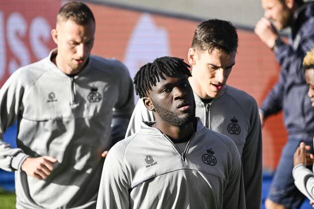 LEUVEN, BELGIUM - NOVEMBER 02 : Boniface Victor forward of Union St-Gilloise pictured during a practice session prior of the UEFA Europa League match between Union St-Gilloise and Union Berlin at the King Power Stadium at den Dreef November 2, 2022 in Leuven, Belgium, 2 11 2022 ( Union ST-Gilloise practice session. PhotoNews Panoramic 