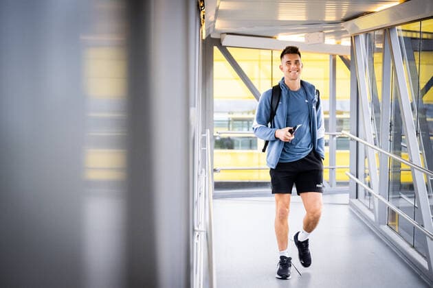 221102 Jonas Knudsen during the team travel from Malmö to Braga ahead of Europa League on November 2, 2022 in Malmö Photo Petter Arvidson BILDBYRAN code PA PA0428 football football soccer fotball uefa europa league travel malmö ff bbeng team travel,  Copyright: PETTERxARVIDSON BB221102PA073