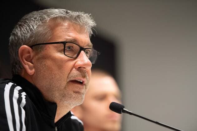 Football, men, season 2022 2023, Europa League, Royale Union Saint Gilloise 1 FC Union Berlin group stage, group D, matchday 6 , press conference and training of 1 FC Union the day before the match, coach Urs Fischer 1 FC Union Berlin , 02 11 2022, Copyright: xSebastianxRäppold MatthiasxKochx