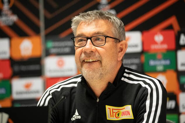 Football, men, season 2022 2023, Europa League, Royale Union Saint Gilloise 1 FC Union Berlin group stage, group D, matchday 6 , press conference and training of 1 FC Union the day before the match, coach Urs Fischer 1 FC Union Berlin , 02 11 2022, Copyright: xSebastianxRäppold MatthiasxKochx