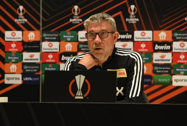 Football, men, season 2022 2023, Europa League, Royale Union Saint Gilloise 1 FC Union Berlin group stage, group D, matchday 6 , press conference and training of 1 FC Union the day before the match, coach Urs Fischer 1 FC Union , 02 11 2022, Copyright: xMatthiasxKochx