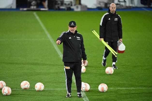 Football, men, season 2022 2023, Europa League, Royale Union Saint Gilloise 1 FC Union Berlin group stage, group D, matchday 6 , press conference and training of 1 FC Union the day before the match, f l coach Urs Fischer 1 FC Union , head physiotherapist Sven Kuhlbrodt 1 FC Union , 02 11 2022, Copyright: xMatthiasxKochx