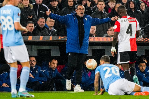 UEFA Europa League: Feyenoord v Lazio Roma Rotterdam - Lazio Roma Maurizio Sarri during the match between Feyenoord v Lazio Roma at Stadion Feijenoord De Kuip on 3 November 2022 in Rotterdam, The Netherlands. Copyright: xTomxBodex