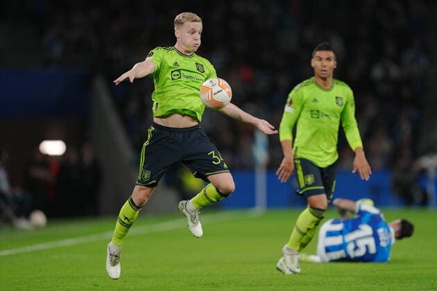 ESP: Real Sociedad and Manchester United, ManU UEFA Europa League, Group C, date 6 Donny Van de Beek of Manchester United during the UEFA Europa League match between Real Sociedad and Manchester United, Group C, played at Reale Arena Stadium on November 3, 2022 in San Sebastian, Spain. kpng Copyright: xColasxBuerax xPRESSINx PS_221103_014