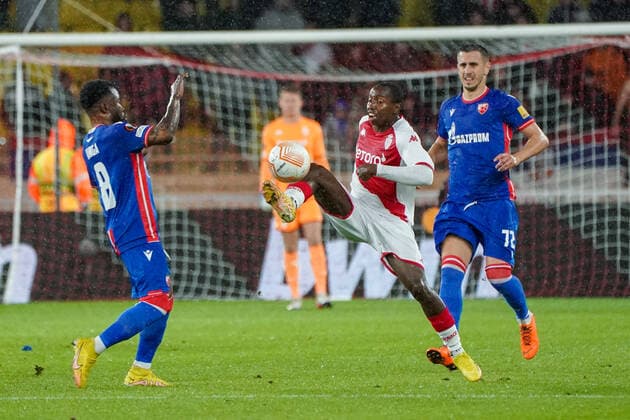 Mohamed Camara (AS Monaco) FOOTBALL : AS Monaco vs Etoile Rouge de Belgrade - Europa League - Phase de groupe H - Monaco - 03 11 2022 NorbertScanella Panoramic 