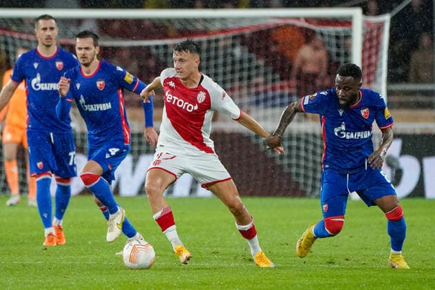 Aleksandr Golovin (AS Monaco) FOOTBALL : AS Monaco vs Etoile Rouge de Belgrade - Europa League - Phase de groupe H - Monaco - 03 11 2022 NorbertScanella Panoramic 