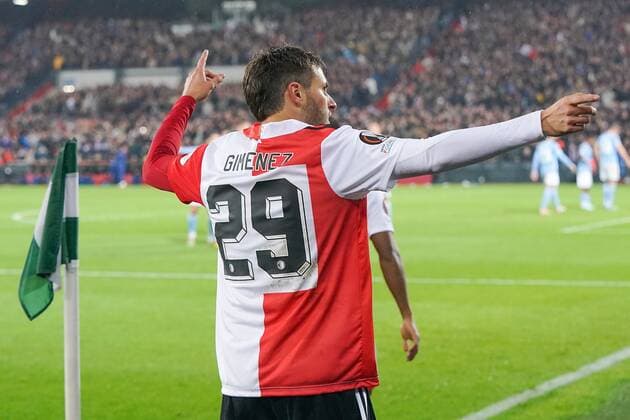 ROTTERDAM, 03-11-2022, Stadium de Kuip, the UEFA Europa League Feyenoord - Lazio Roma, Feyenoord player Santiago Gimenez Feyenoord - Lazio  x19132844x Copyright: