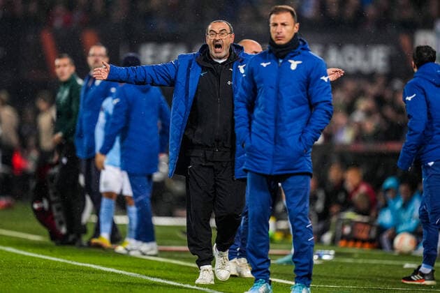 Sport Bilder des Tages UEFA Europa League: Feyenoord v Lazio Roma Rotterdam - Lazio Roma Maurizio Sarri during the match between Feyenoord v Lazio Roma at Stadion Feijenoord De Kuip on 3 November 2022 in Rotterdam, The Netherlands. Copyright: xYannickxVerhoevenx