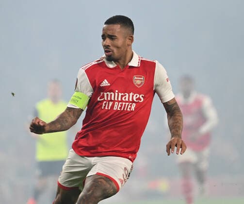 Arsenal v FC Zurich UEFA Europa League Gabriel Jesus of Arsenal in the smoke during the UEFA Europa League match at the Emirates Stadium, London Content Not Available For UK Newspapers Copyright: xNigelxBramleyx FIL-17597-0010 UK Newspapers OUT