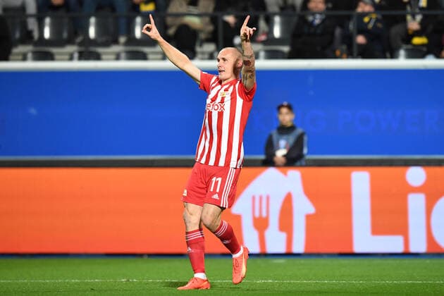 Football, Men, 2022 2023 season, Europa League group stage, Group D, matchday 6 , Royale Union Saint Gilloise 1 FC Union Berlin, Sven Michel 1 FC Union Berlin, 11 goal cheer, cheer after scoring 0 1 , 03 11 2022, Copyright: xSebastianxRäppold MatthiasxKochx