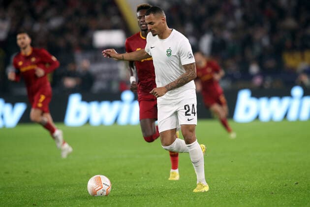Rome, Italy 03.11.2022: Olivier Verdon of Ludogorests in action during the Europe Uefa League 2022-2023 Group C, day 6, football match between AS Roma vs Ludogorests at Olympic Stadium in Rome.  Copyright: xmarcoxiacobuccix xipa-agency.netx xmarcoxiacobuccix 0