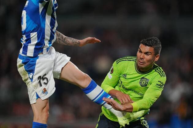 Mandatory Credit: Photo by Bagu Blanco Pressinphoto Shutterstock (13607020cl) Casemiro of Manchester United, ManU Real Sociedad v Manchester United, UEFA Europa League, Group C, date 4. Football, Reale Arena Stadium, San Sebastian, Spain - 3 Nov 2022 Editorial use only Real Sociedad v Manchester United, UEFA Europa League, Group C, date 4. Football, Reale Arena Stadium, San Sebastian, Spain - 3 Nov 2022 Editorial use only  Copyright: xBaguxBlanco Pressinphoto Shutterstockx 13607020cl