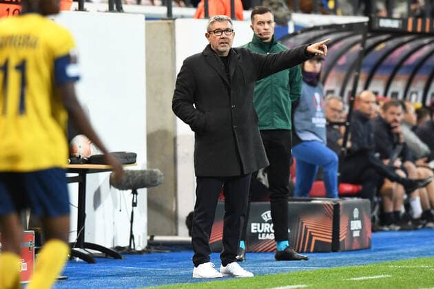 Football, men, 2022 2023 season, Europa League group stage, Group D, matchday 6 , Royale Union Saint Gilloise 1 FC Union Berlin, Urs Fischer 1 FC Union Berlin, coach head coach gestures , 03 11 2022, Copyright: xSebastianxRäppold MatthiasxKochx