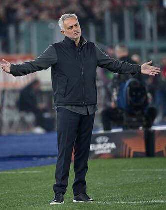 November 3, 2022, ROME: AS Roma s head coach Jose Mourinho reacts during the UEFA Europa League group C soccer match between AS Roma and PFC Ludogorets at Olimpico stadium in Rome, Italy, 03 November 2022. ANSA ETTORE FERRARI. AS Roma vs PFC Ludogorets  - ZUMAa110 20221103_zaf_a110_025 Copyright: xEttorexFerrarix