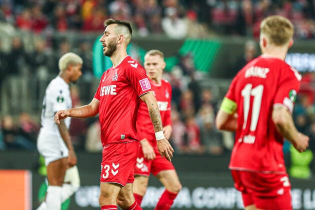 Sargis Adamyan FC Köln Koeln, 23 dissatisfied, disappointed disappointed, GER, FC Köln Koeln vs OGC Nice Nice, UEFA Conference League 2022 23, group stage, group D, matchday 6, 03 11 2022, GER, FC Köln Koeln vs OGC Nice Nice, UEFA Conference League 2022 23, group stage, group D, matchday 6, 03 11 2022, Foto Eibner Pressefoto Gabriel Boia Köln Koeln Copyright: xEibner-Pressefoto GabrielxBoiax EP_EER
