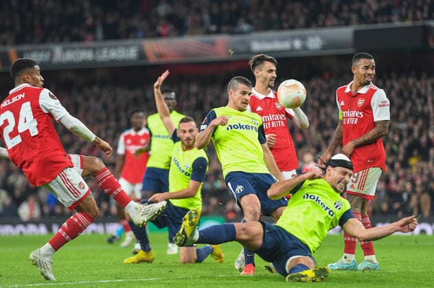 Arsenal v FC Zurich UEFA Europa League Reiss Nelson of Arsenal shoots during the UEFA Europa League match at the Emirates Stadium, London Content Not Available For UK Newspapers Copyright: xNigelxBramleyx FIL-17597-0024 UK Newspapers OUT