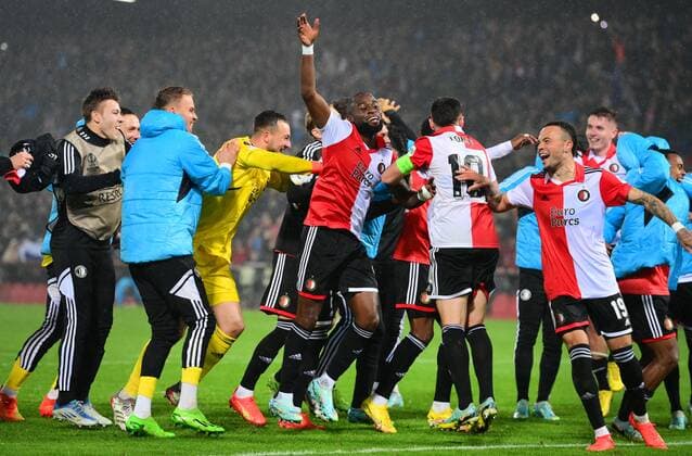 ROTTERDAM Feyenoord after the 1 0 win in the UEFA Europa League Group F match between Feyenoord and Lazio Roma at Feyenoord Stadium de Kuip on November 3, 2022 in Rotterdam, Netherlands ANP OLAF KRAAK UEFA Europa League Group F 2022 2023 xVIxANPxSportx xxANPxIVx 457182008 originalFilename: 457182008.jpg