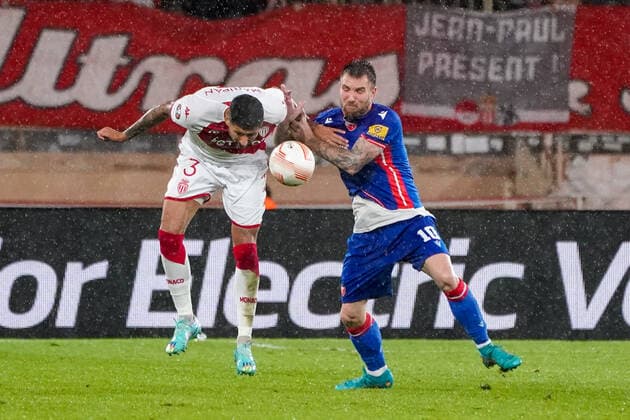 Guillermo Maripan (AS monaco) - Aleksandar Katai (Etoile Rouge de Belgrade) FOOTBALL : AS Monaco vs Etoile Rouge de Belgrade - Europa League - Phase de groupe H - Monaco - 03 11 2022 NorbertScanella Panoramic 