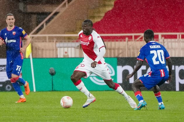 Youssouf Fofana (AS Monaco) - Kings Kangwa (Etoile Rouge de Belgrade) FOOTBALL : AS Monaco vs Etoile Rouge de Belgrade - Europa League - Phase de groupe H - Monaco - 03 11 2022 NorbertScanella Panoramic 