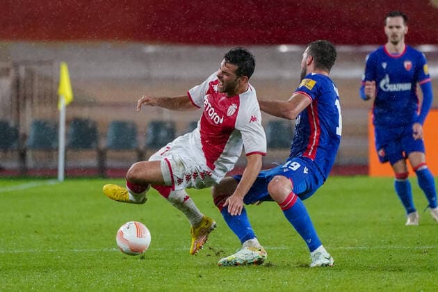 Kevin Volland (AS Monaco) - Nemanja Milunovic (Etoile Rouge de Belgrade) FOOTBALL : AS Monaco vs Etoile Rouge de Belgrade - Europa League - Phase de groupe H - Monaco - 03 11 2022 NorbertScanella Panoramic 