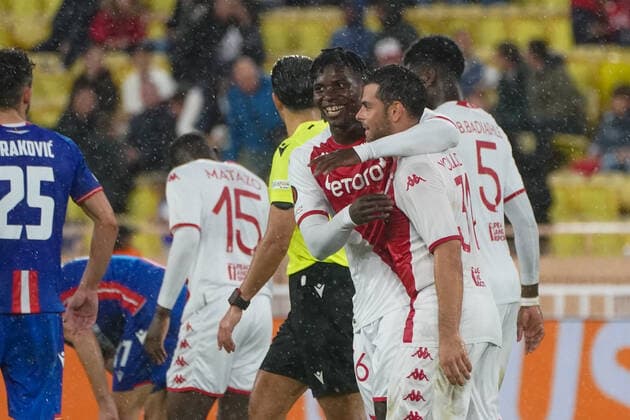 Kevin Volland (AS Monaco) - Breel Embolo (AS Monaco) FOOTBALL : AS Monaco vs Etoile Rouge de Belgrade - Europa League - Phase de groupe H - Monaco - 03 11 2022 NorbertScanella Panoramic 