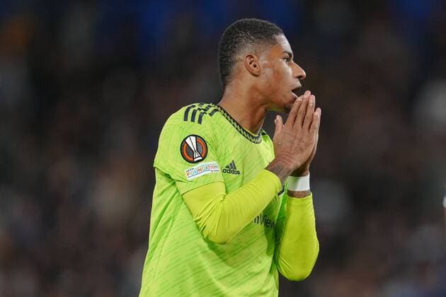 Mandatory Credit: Photo by Bagu Blanco Pressinphoto Shutterstock (13607020cn) Marcus Rashford of Manchester United, ManU Real Sociedad v Manchester United, UEFA Europa League, Group C, date 4. Football, Reale Arena Stadium, San Sebastian, Spain - 3 Nov 2022 Editorial use only Real Sociedad v Manchester United, UEFA Europa League, Group C, date 4. Football, Reale Arena Stadium, San Sebastian, Spain - 3 Nov 2022 Editorial use only  Copyright: xBaguxBlanco Pressinphoto Shutterstockx 13607020cn
