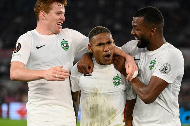 Rick (PFC Ludogorets) celebrates after scoring the goal 0-1 during the UEFA Europa League 2022-2023 football match between AS Roma and PFC Ludogorets at The Olympic Stadium in Rome on November 03, 2022.  Copyright: xFabrizioxCorradettix xipa-agencyx xLivexMediax 0
