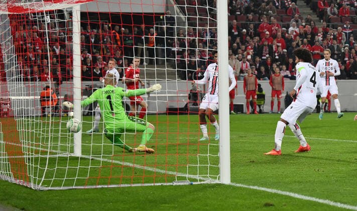 Denis Huseinbasic 1 FC Koeln , back scores goal to 1 2 03 11 2022, Football, UEFA Europa Conference League, Season 2022 23, Group Stage, Matchday 6 1 FC Köln OGC Nice Koeln RheinEnergieStadion Nordrhein Westfalen Germany Team2