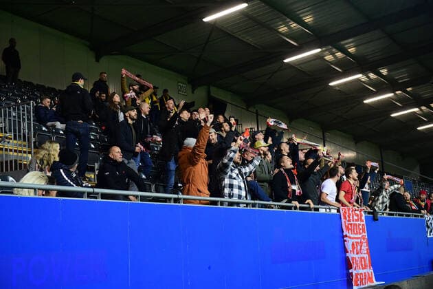 Football, Men, 2022 2023 season, Europa League group stage, Group D, Matchday 6 , Royale Union Saint Gilloise 1 FC Union Berlin, Some fans of 1 FC Union Berlin have been in the stadium since the start of the 2nd half despite the ban , 03 11 2022, Copyright: xSebastianxRäppold MatthiasxKochx