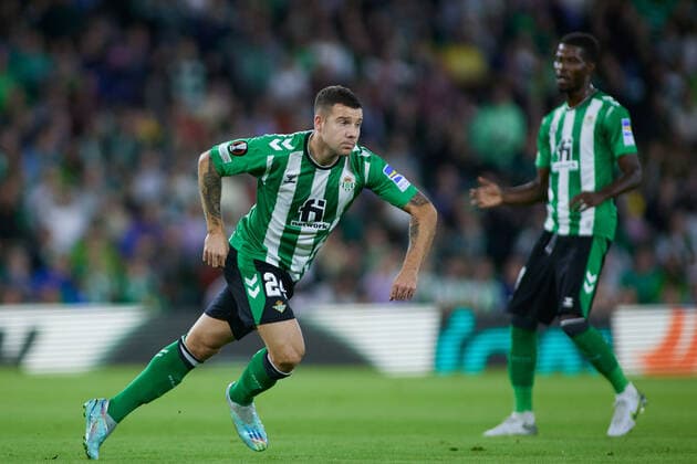 November 3, 2022, SEVILLA, SEVILLA, SPAIN: Aitor Ruibal of Real Betis celebrates a goal during the UEFA Europa League, Group C, match between Real Betis and HJK Helsinki at Benito Villamarin Stadium on November 3, 2022 in Sevilla, Spain. SEVILLA SPAIN - ZUMAa181 20221103_zaa_a181_054 Copyright: xJoaquinxCorcherox
