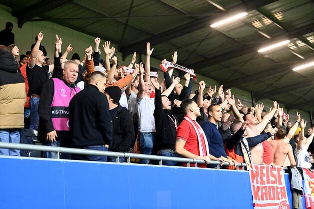 Football, Men, 2022 2023 season, Europa League group stage, Group D, Matchday 6 , Royale Union Saint Gilloise 1 FC Union Berlin, Some fans of 1 FC Union Berlin have been in the stadium since the start of the 2nd half despite the ban , 03 11 2022, Copyright: xSebastianxRäppold MatthiasxKochx