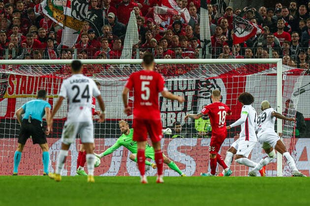 Ondrej Duda FC Köln Koeln, 18 shoots the goal to 2 2, GER, FC Köln Koeln vs OGC Nice Nice, UEFA Conference League 2022 23, group stage, group D, matchday 6, 03 11 2022, GER, FC Köln Koeln vs OGC Nice Nice, UEFA Conference League 2022 23, group stage, group D, matchday 6, 03 11 2022, Photo Eibner Press Photo Gabriel Boia Köln Koeln Copyright: xEibner-Pressefoto GabrielxBoiax EP_EER