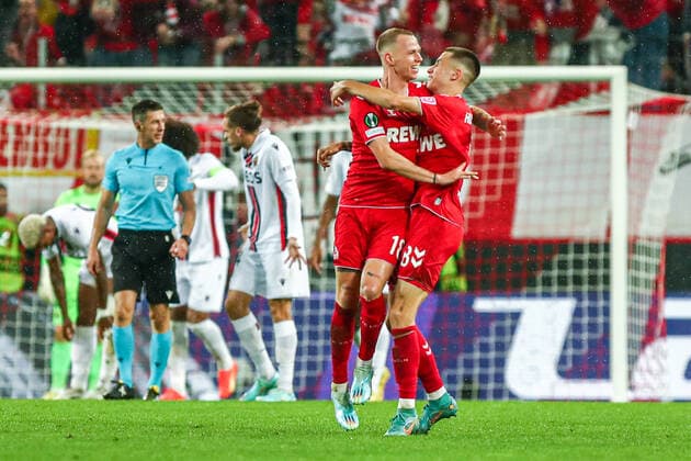 Goal, goal celebration, to 2 2 by Ondrej Duda FC Köln Koeln, 18 , GER, FC Köln Koeln vs OGC Nice Nice, UEFA Conference League 2022 23, group stage, group D, match day 6, 03 11 2022, GER, FC Köln Koeln vs OGC Nice Nice, UEFA Conference League 2022 23, group stage, group D, match day 6, 03 11 2022, Photo Eibner Pressefoto Gabriel Boia Köln Koeln Copyright: xEibner-Pressefoto GabrielxBoiax EP_EER