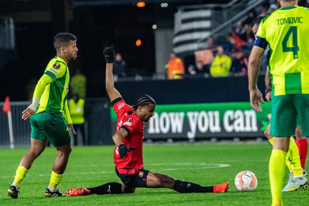 Lorenz Assignon (Stade Rennais) FOOTBALL : Stade Rennais x AEK Larnaca - Ligue Europa - JournÃ e 6 - 03 11 2022 BaptisteAutissier Panoramic 